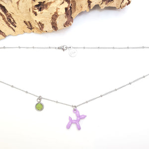 Fabrikk Purple Music Balloon Dog Pendant Necklace | Eco Cork