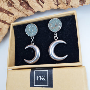 Fabrikk Many Moons Earrings | Aqua Silver | Eco Cork