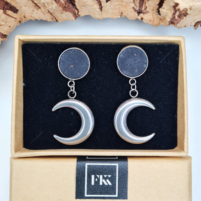 Fabrikk Many Moons Earrings | Coal Black | Eco Cork