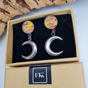 Fabrikk Many Moons Earrings | Natural Multicoloured Fleck | Eco Cork