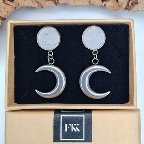 moon earrings eco vegan cork