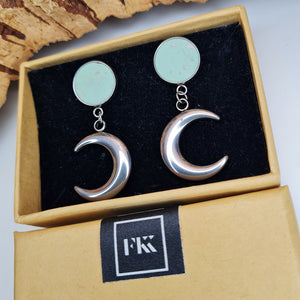 Fabrikk Many Moons Earrings | Mint Green | Eco Cork