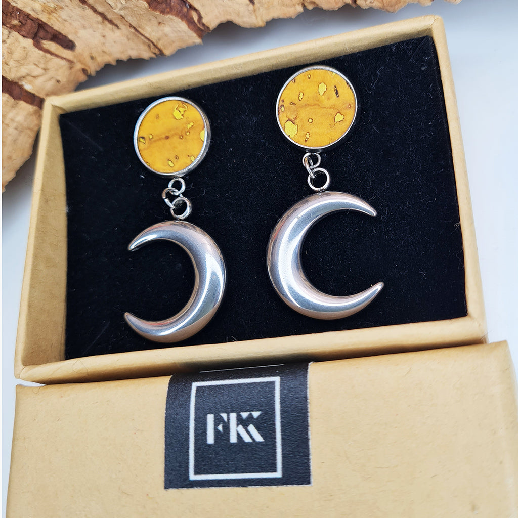 Fabrikk Many Moons Earrings | Mellow Mustard | Eco Cork