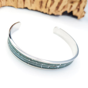 Fabrikk Eco Cork Bangle | Aqua Silver