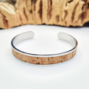 eco vegan cork steel bangel