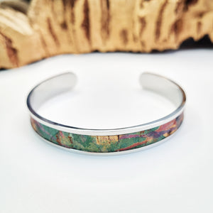 eco vegan cork steel bracelet