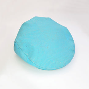 light blue eco cork vegan flat cap