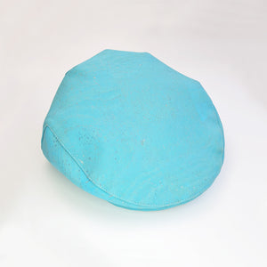 light blue eco cork vegan flat cap