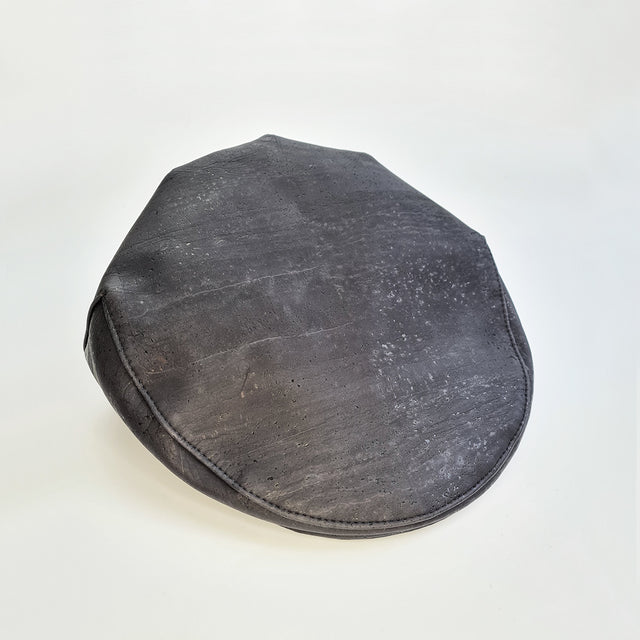 eco cork vegan black flat cap