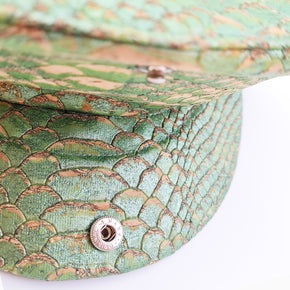 Fabrikk Cork Flat Cap | Green Python Skin | Vegan Leather