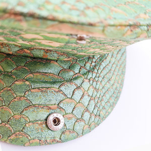 Fabrikk Cork Flat Cap | Green Python Skin | Vegan Leather