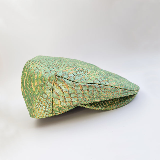 Fabrikk Cork Flat Cap | Green Python Skin | Vegan Leather
