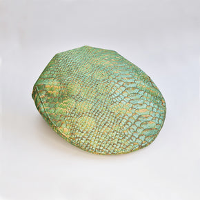green mock python eco cork vegan flat cap