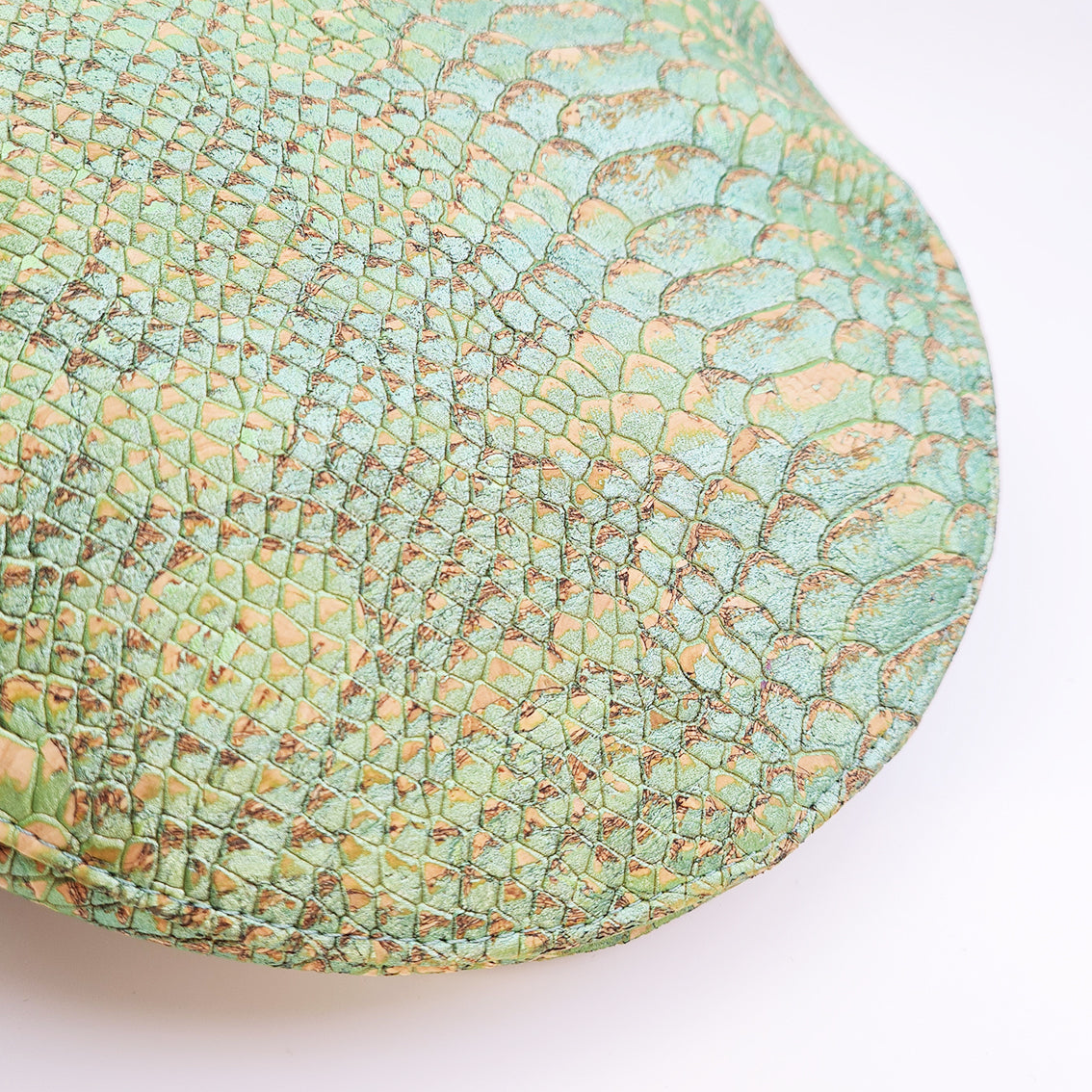 Fabrikk Cork Flat Cap | Green Python Skin | Vegan Leather