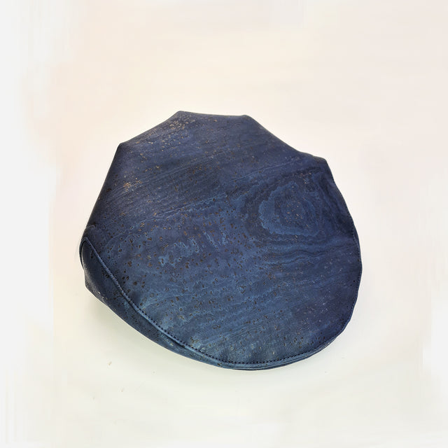 navy blue eco cork vegan flat cap