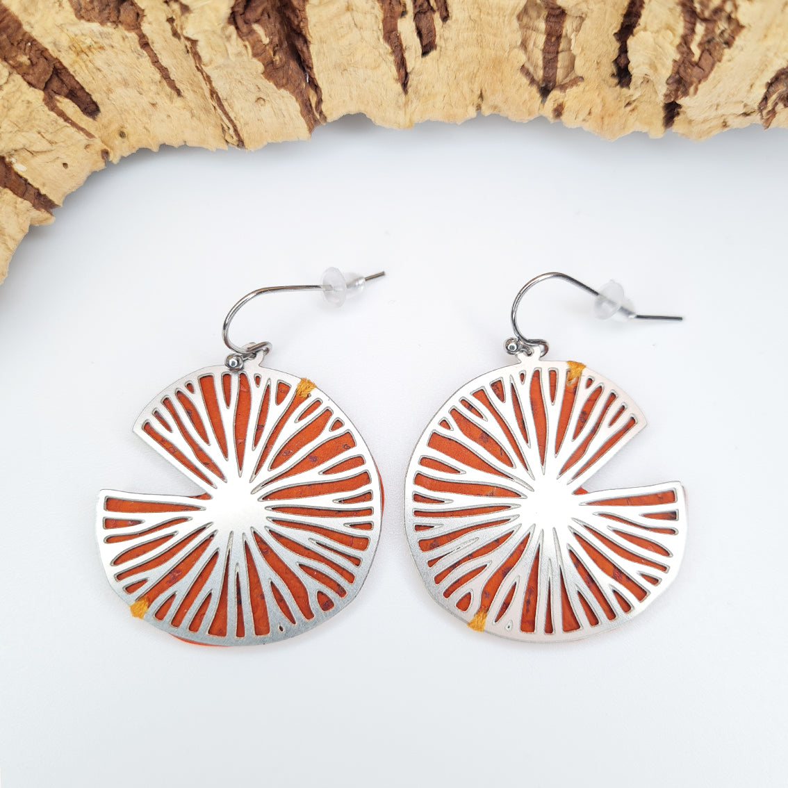 Fabrikk Fresh Slice Laser-cut Earrings | Eco Cork | Orange