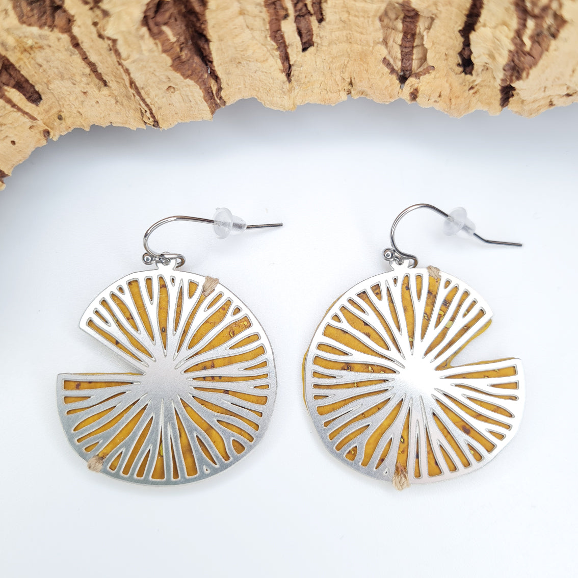 Laser cut metal earrings on sale
