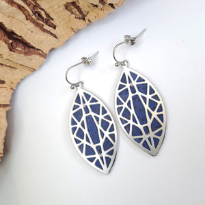 Fabrikk Geo Drop Electric Blue Laser-cut Earrings | Eco Cork