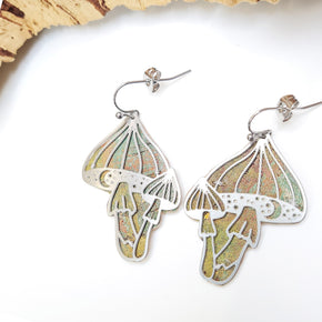 Whimsical Mushroom Laser-cut Earrings | Eco Cork