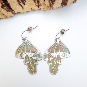 Whimsical Mushroom Laser-cut Earrings | Eco Cork