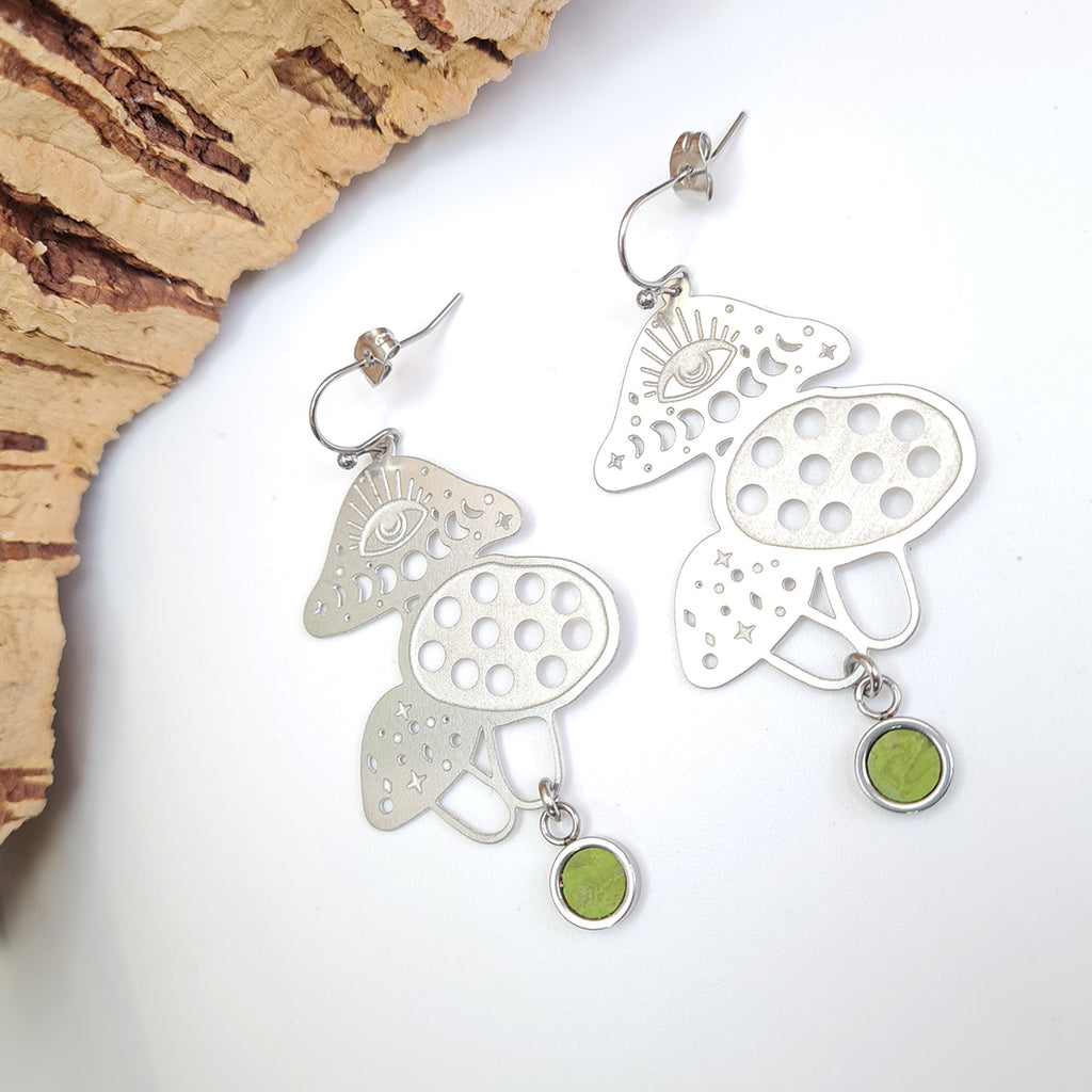 Fabrikk Mushroom1 Laser-cut Earrings | Eco Cork