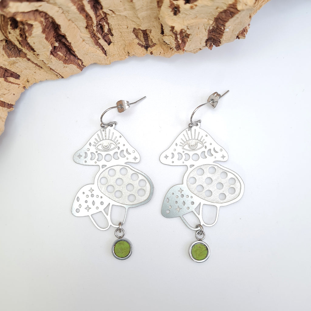 Fabrikk Mushroom1 Laser-cut Earrings | Eco Cork