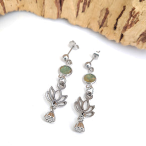 Fabrikk Lotus Flower Seed Pendant Earrings | Eco Cork
