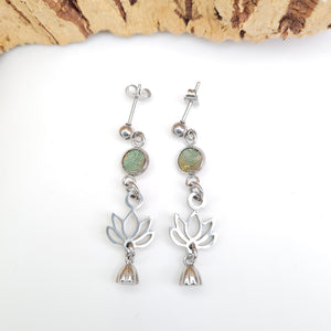 Fabrikk Lotus Flower Seed Pendant Earrings | Eco Cork