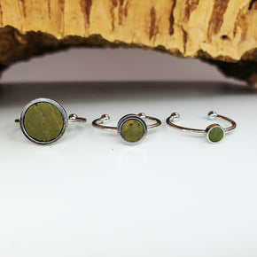 Fabrikk 1 Planet Stacking Ring Set | Small-Medium-Large | Army Green | Vegan Leather