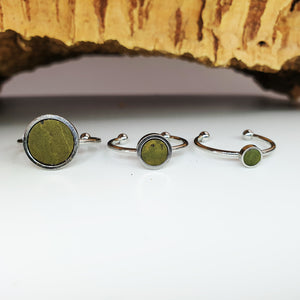 Fabrikk 1 Planet Stacking Ring Set | Small-Medium-Large | Army Green | Vegan Leather