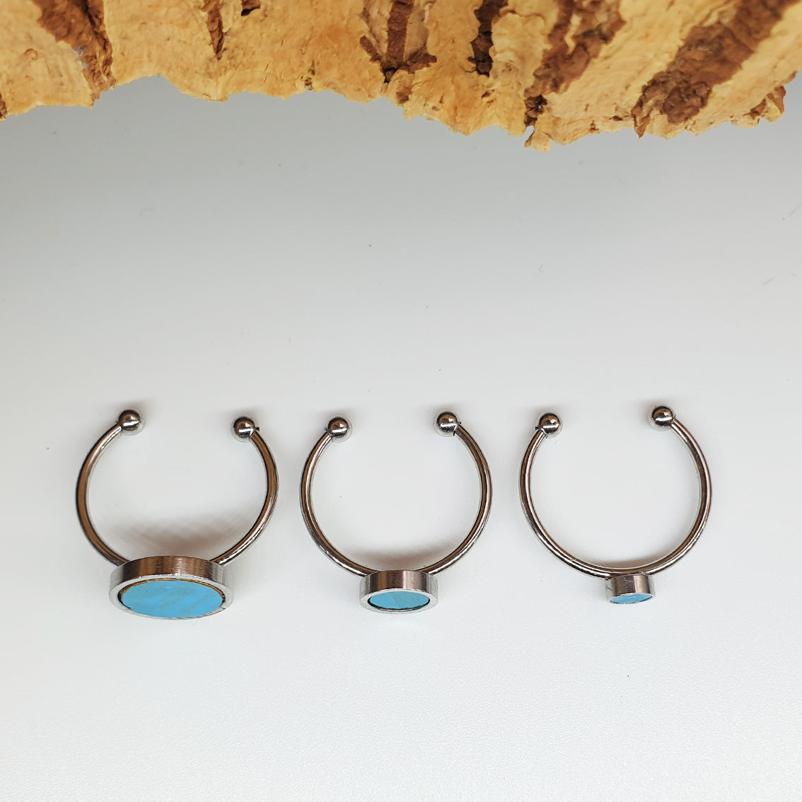 Fabrikk 1 Planet Stacking Ring Set | Small-Medium-Large | Bahama Blue | Vegan Leather