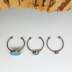 Fabrikk 1 Planet Stacking Ring Set | Small-Medium-Large | Bahama Blue | Vegan Leather