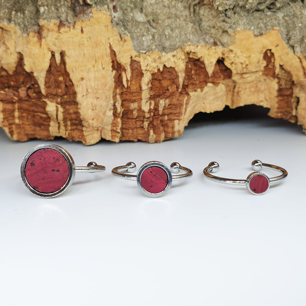 Fabrikk 1 Planet Stacking Ring Set | Small-Medium-Large | Burgundy Love | Vegan Leather