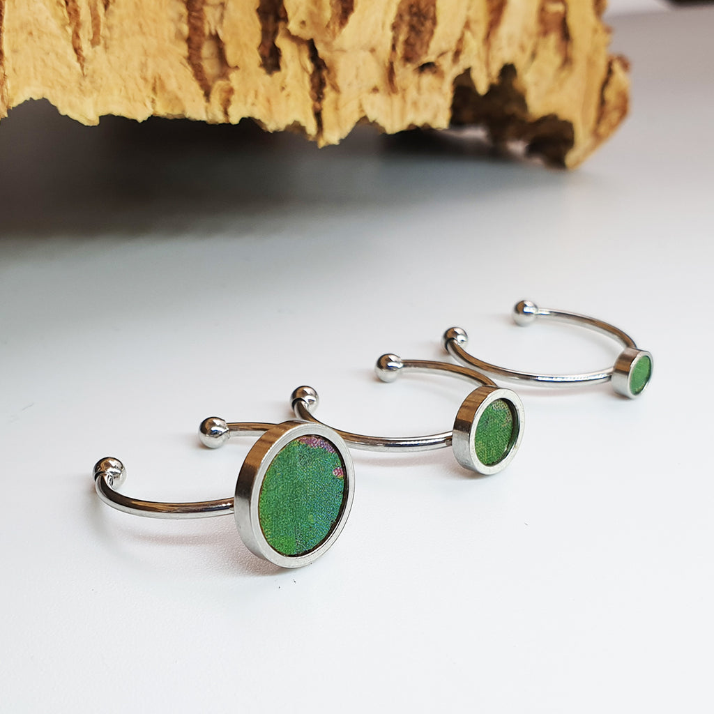 Fabrikk 1 Planet Stacking Ring Set | Small-Medium-Large | Cosmic Splash Green | Vegan Leather