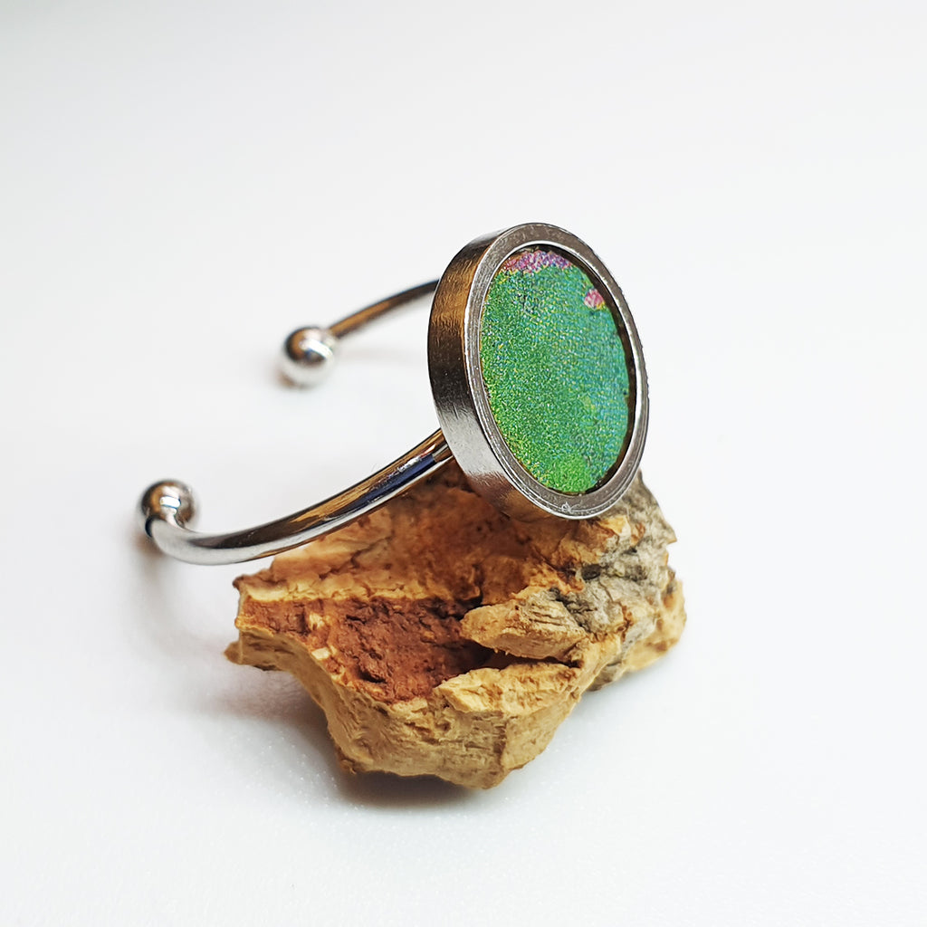 Fabrikk 1 Planet Stacking Ring | Large | Cosmic Splash Green | Vegan Leather