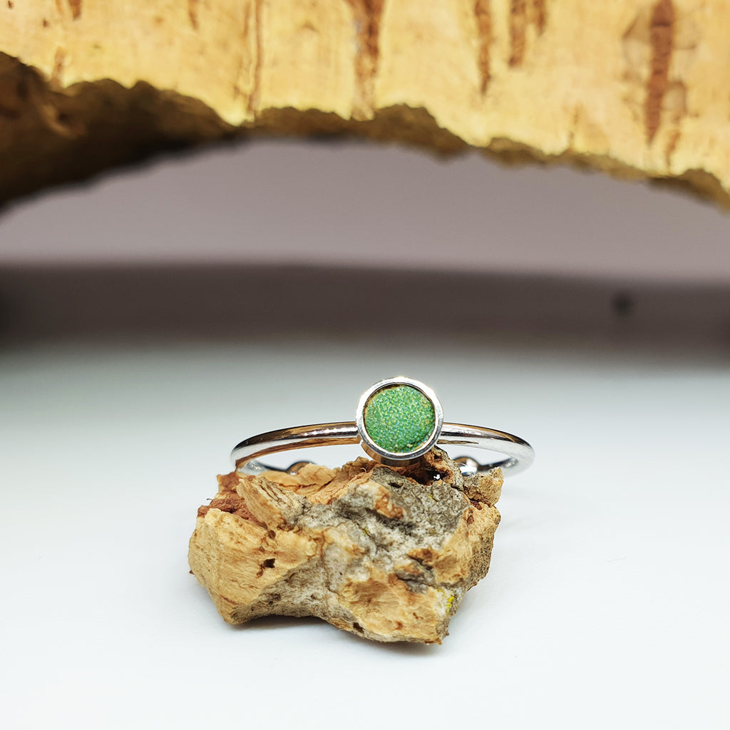 Fabrikk 1 Planet Stacking Ring | Small | Cosmic Splash Green | Vegan Leather