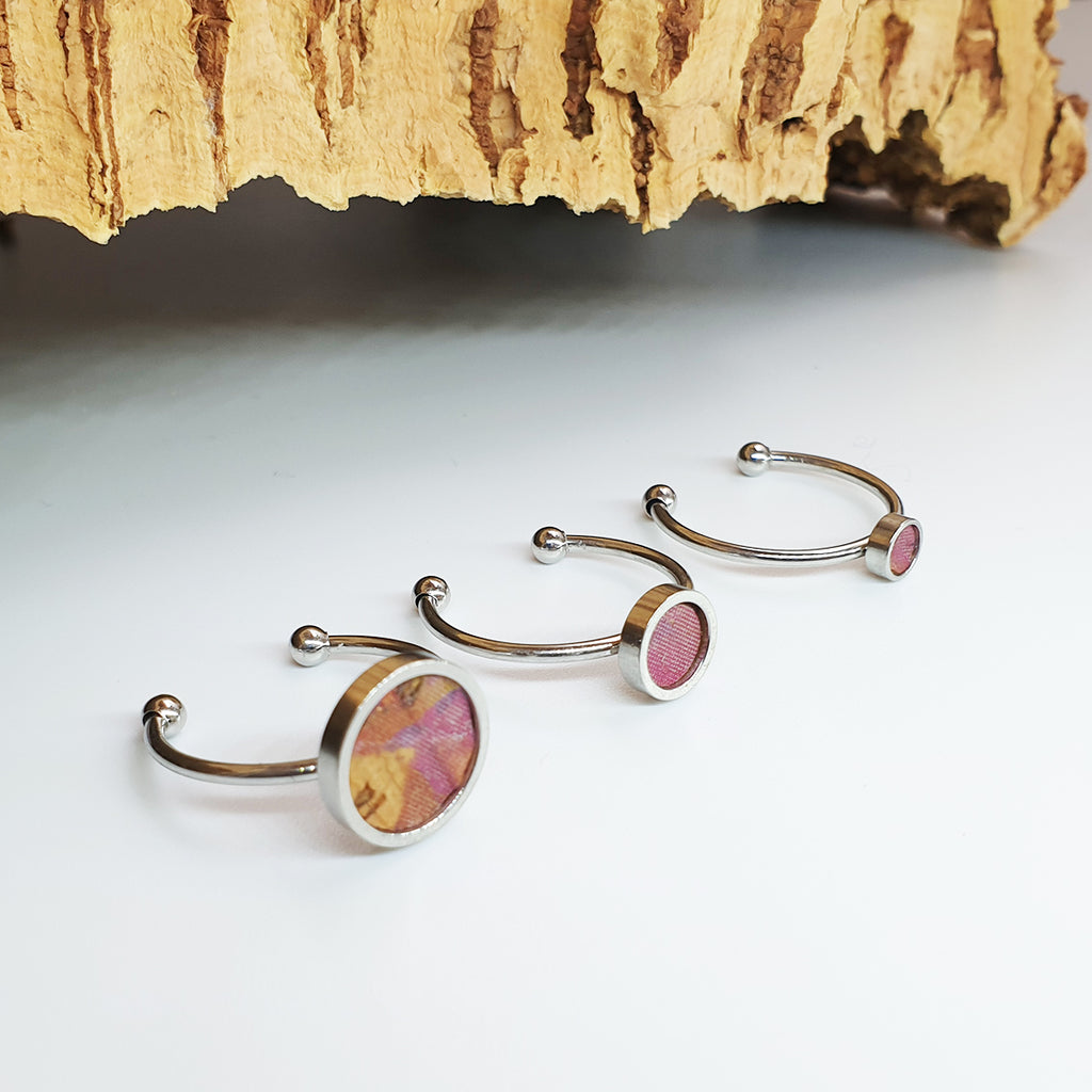 Fabrikk 1 Planet Stacking Ring Set | Small-Medium-Large | Cosmic Splash Pink | Vegan Leather