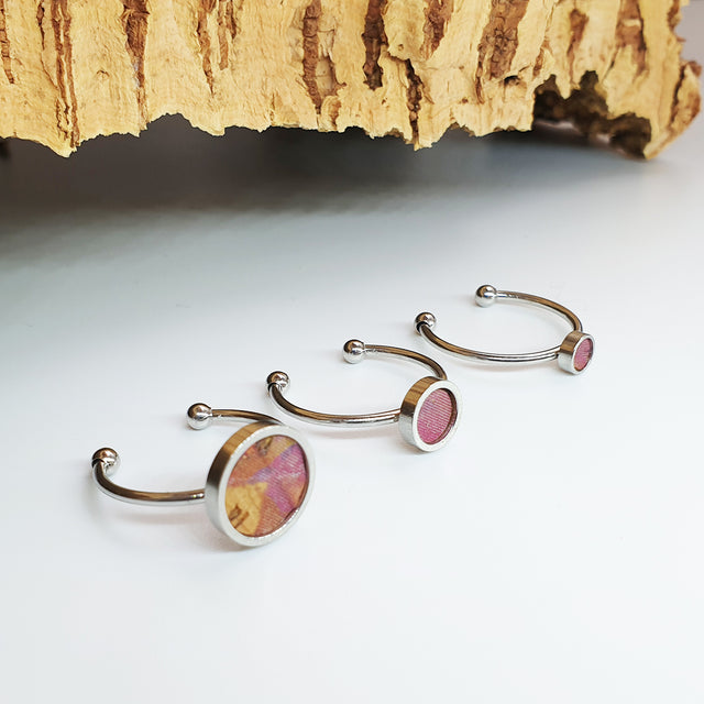 Fabrikk 1 Planet Stacking Ring Set | Small-Medium-Large | Cosmic Splash Pink | Vegan Leather