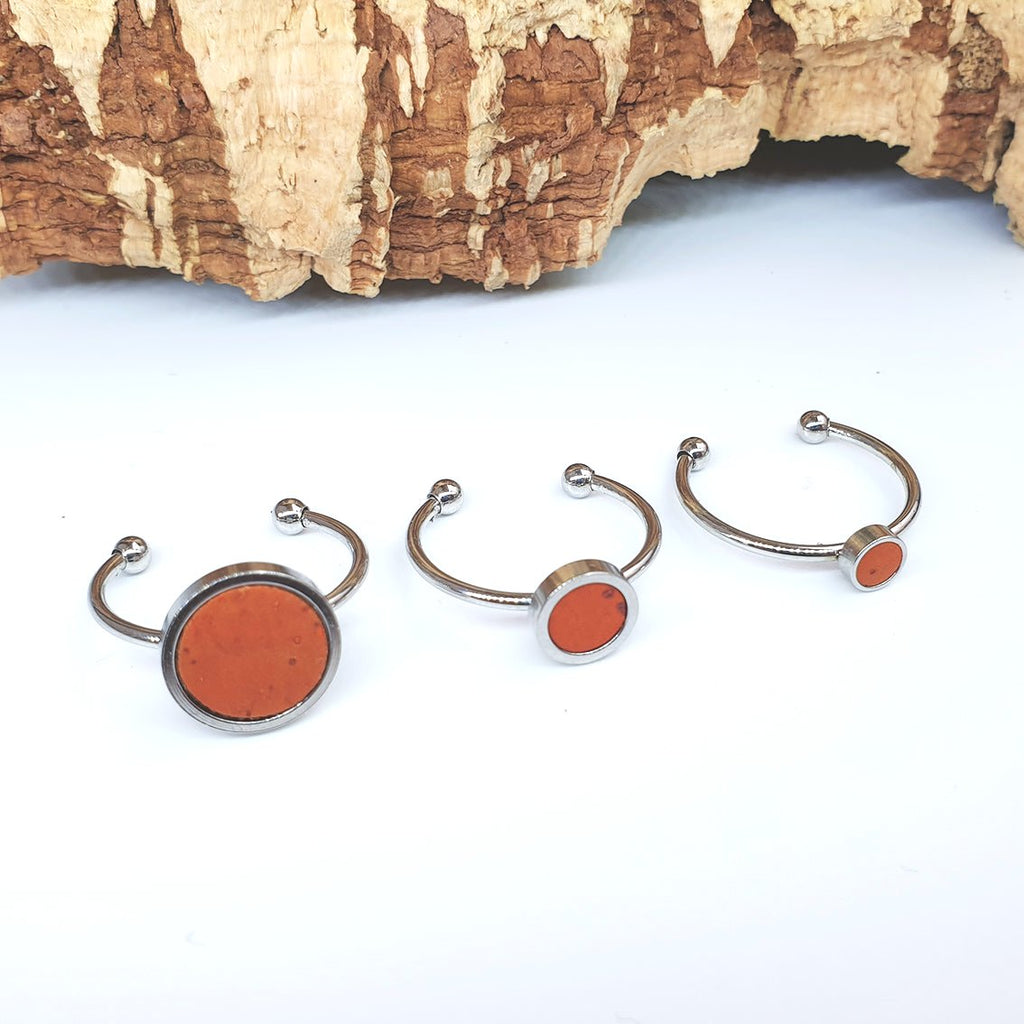 Fabrikk 1 Planet Stacking Ring Set | Small-Medium-Large | Orange | Vegan Leather