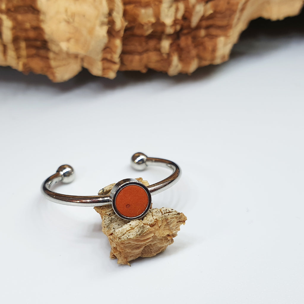 Fabrikk 1 Planet Stacking Ring | Small | Orange | Vegan Leather