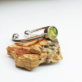 Fabrikk 1 Planet Stacking Ring Set | Small-Medium-Large | Green Python Skin | Vegan Leather