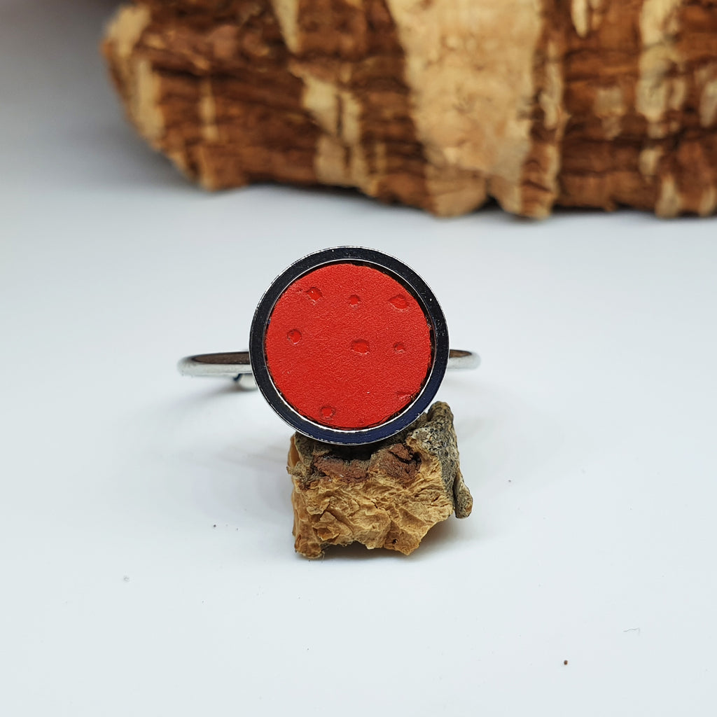 Fabrikk 1 Planet Stacking Ring | Large | Red | Vegan Leather