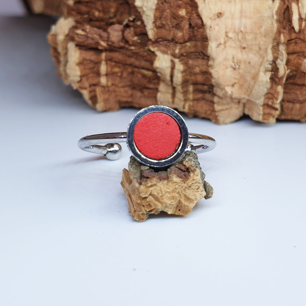 Fabrikk 1 Planet Stacking Ring | Medium | Red |  Vegan Leather