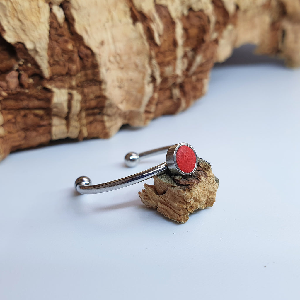 Fabrikk 1 Planet Stacking Ring | Small | Red | Vegan Leather