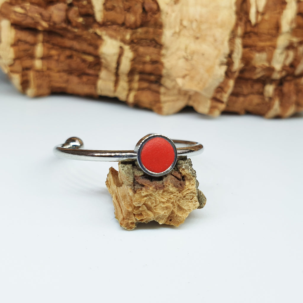 Fabrikk 1 Planet Stacking Ring | Small | Red | Vegan Leather