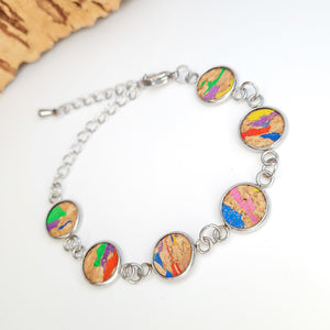 Fabrikk 6 Planet Bracelet | Natural Multicoloured Rainbow Fleck | Vegan Leather