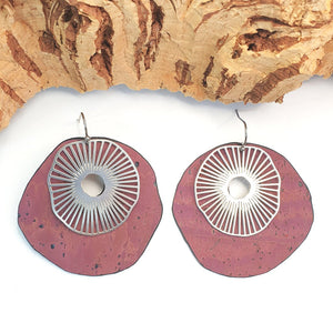 Fabrikk Split Atom | Laser Cut Earrings | Purple Music | Vegan Leather