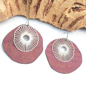 Fabrikk Split Atom | Laser Cut Earrings | Purple Music | Vegan Leather