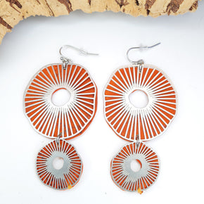 laser cut jewellery orange earrings