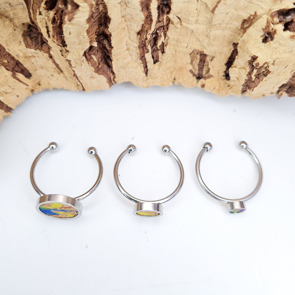 Fabrikk 1 Planet Stacking Ring Set | Small-Medium-Large | Natural Multicoloured Fleck | Vegan Leather
